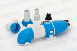 ПОМПА АВТОМАТИЧЕСКАЯ ГОРИЗОНТАЛЬНАЯ 1100 GPH бок креп выход угол на резьбе 19/25/29 мм 12В